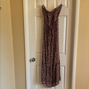 Chic Bohemian Maxi Dress in Burgundy and Black